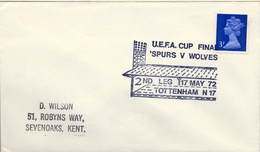 1972 , GRAN BRETAÑA , SOBRE CONMEMORATIVO , UEFA CUP FINAL - TOTTENHAM - Championnat D'Europe (UEFA)