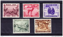 CONGO BELGE, COB 209/13 ** MNH, JARDIN ZOOLOGIQUE DE LEOPOLDVILLE . (4Z53) - Unused Stamps