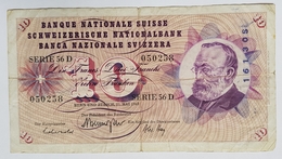 BILLET SUISSE - P.45m (signe 49) - 10 FRANCS - 13 MAI 1968 - GOTTFRIED KELLER - FLEUR ALPINE - Suiza