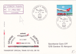 Transport Spécial Train 107-Vol SR 110 / Genève Aéroport-Zürich - 31.5.1987 - Autres & Non Classés