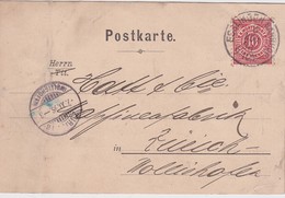 WÜRTTEMBERG  1896 CARTE DE ESSLINGEN POUR ZURICH - Covers & Documents