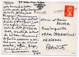 Griffe Linéaire"08-Charleville-Mézières RP " Sur Tp Grande-Bretagne Elisabeth II  Le Tout Sur Carte Postale YORK - Handstempels