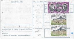 1977 - RARE AFFRANCHISSEMENT Au DOS De CHEQUE POSTAL  De PARIS - 1960-.... Storia Postale