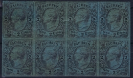 Sachsen  Mi 10 8-Block 5 X Postfrisch/neuf Sans Charniere /MNH/** 3 X MH/* Flz/ Charniere - Saxe