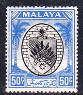 Malaysia-Negri Sembilan SG 59 1949 Arms, 50c Black And Blue, Mint Hinged - Negri Sembilan