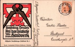 ! Alte Ausstellung Postkarte Nr.1, Dresden, Ausstellung 1915 Das Deutsche Handwerk, Sachsen, Exhibition, Reklame - Werbepostkarten