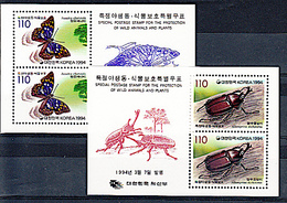 COREE DU NORD PAPILLONS, PAPILLON, Insectes, Insecte, Insect, Insects, Insectos, Insekten, BF Yvert 456/7 **. MNH - Otros & Sin Clasificación