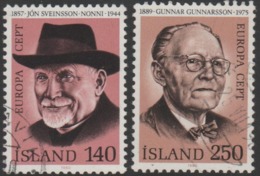 EUROPA 1980 USED  COMPLETE SET FROM ICELAND FAMOUS PEOPLE - 1980