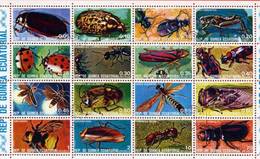 GUINEE EQUATORIALE Insectes, Insecte, Insect, Insects, Insectos, Insekten, 16 Valeurs Découpées En Bloc De 4 - Autres & Non Classés