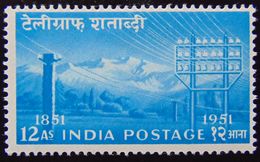 INDIA 1953 12as Telegraph Centenary MLH - Unused Stamps