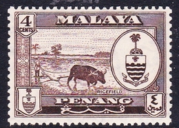 Malaysia-Penang SG 57 1960 Definitives, 4c Sepia, Mint Hinged - Penang