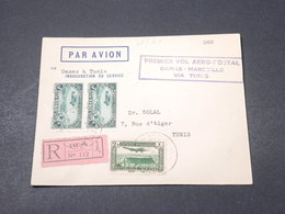 SYRIE - Enveloppe En Recommandé 1 Er Vol Damas/Marseille Via Tunis En 1938 Pour Tunis - L 18846 - Cartas & Documentos