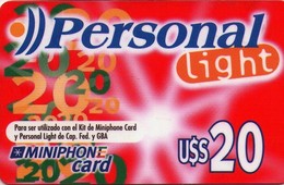 TARJETA TELEFONICA DE ARGENTINA, PREPAGO. PER-0005A, RED PERSONAL LIGHT MINIPHONE 09/99 (158). TRANSTEX - Argentinien