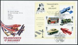 2003 GB Transports Of Delight FDC. Toys Miniatue Sheet First Day Cover. Hornby Meccano Dinky - 2001-2010 Decimal Issues