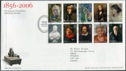 2006 GB National Portrait Gallery FDC. Paintings Art First Day Cover. Shakespeare Darwin Churchill Pankhurst Seacole - 2001-2010 Decimal Issues