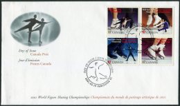 2001 Canada World Figure Skating Championships First Day Cover. Vancouver FDC. Sports Ice - 2001-2010