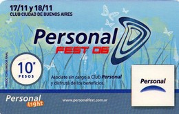 TARJETA TELEFONICA DE ARGENTINA, PREPAGO. PER-0078A, PERSONAL FEST 06. (110) CEDINSA - Argentinien