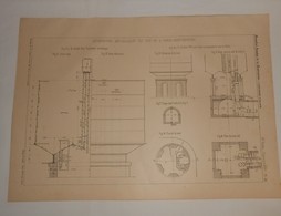 Plan D'un Réservoir Métallique à Paris Montmartre. 1890 - Public Works