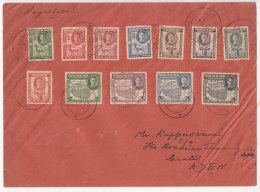 FDC 1942 Complete Set Of 12, British Somaliland Protectorate, Registered Used To Aden. - Somaliland (Protectoraat ...-1959)