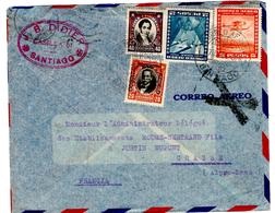 Lettre Par Avion Santiago (17.05.1934) Pour Grasse_Roure Bertrand_Dupont - Chile
