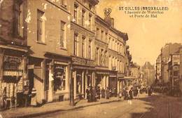 St Gilles - Chaussée De Waterloo Et Porte De Hal (animation, Cartes Postales,1913... Manque De Matière) - St-Gilles - St-Gillis