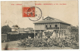 576 Guinée Konakry No 55 La Gare Train Edit Fortier Vers Reilhac Par Livernon Lot France - Guinée Française