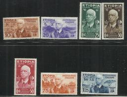 COLONIE ITALIANE ETIOPIA 1936 SERIE COMPLETA COMPLETE SET MNH - Ethiopie