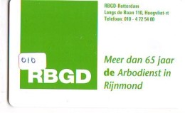 NEDERLAND CHIP TELEFOONKAART CRE 010 * RBGD RIJNMOND * Telecarte A PUCE PAYS-BAS * NL ONGEBRUIKT * MINT - Private