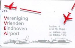 NEDERLAND CHIP TELEFOONKAART CRE 012 * AIRPLANE * AIRPORT EINDHOVEN * Telecarte A PUCE PAYS-BAS * NL ONGEBRUIKT * MINT - Private
