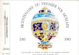 FRANCE - Encart Du Premier Ballon Monté - 4 Scans - Lettres & Documents