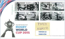 GROSSBRITANNIEN GRANDE BRETAGNE GB 2015 RUGBY WORLD CUP SET OF 8V. FDC SG 3748-55 MI 3785-92 YT 4205-12 SC 3425-32 - 2011-2020 Decimal Issues