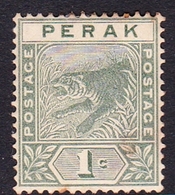 Malaysia-Perak SG 61 1892 Tiger, 1c Green, Mint Hinged - Perak