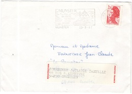 FRANCIA - France - 1987 - 2,20 Liberté De Gandon + Flamme Munster Vacances Heureuses Toutes Saisons - Réexpédition - Seu - 1982-90 Vrijheid Van Gandon