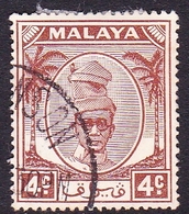 Malaysia-Perak SG 131 1950 Sultan Shah 4c Brown, Used - Perak