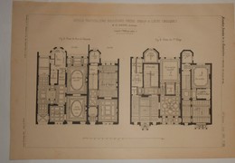 Plan D'Hôtels Particuliers, Boulevard Frère Orban à Liège. Belgique.M. Ch. Soubre, Architecte. 1890 - Obras Públicas