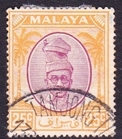 Malaysia-Perak SG 141 1950 Sultan Shah 25c Purple And Orange, Used - Perak