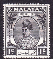Malaysia-Perlis SG 7 1951 Raja Putra, 1c Black, Mint Hinged - Perak