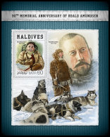 MALDIVES 2018 MNH** Roald Amundsen S/S - OFFICIAL ISSUE - DH1822 - Polar Explorers & Famous People