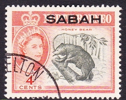 Malaysia-Sabah SG 392  1964 Queen Elizabethh II Overprinted Sabah, 4c Bronze-green And Orange, Used - Sabah