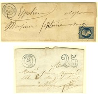 PC Bleu 1617 / N° 10 Càd T 15 Bleu LAGUIOLE (11) 9 MAI 53 Sur Lettre Avec Texte Adressée à Espalion. Nous Joignons à Cet - 1852 Luigi-Napoleone