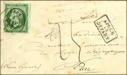 Càd T 15 CAEN (13) / N° 12 Sur Lettre Insuffisamment Affranchie Pour Pau, Taxe Manuscrite 25c. 1862. - TB / SUP. - 1853-1860 Napoleone III