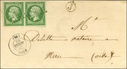 PC 1968 / N° 12 Paire Càd T 15 MERU (58) Sur Lettre Locale. 1862. - TB / SUP. - 1853-1860 Napoleone III