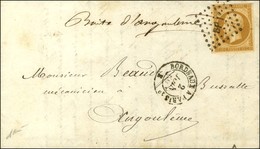 Losange BP1 / N° 13 Càd BORDEAUX A PARIS, Au Recto Mention Manuscrite '' Boîte D'Angoulême '' Sur Lettre Avec Texte Daté - 1853-1860 Napoleone III