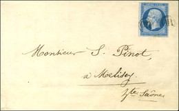 OR / N° 14 (2 Frappes) Sur Lettre Avec Texte Daté De Miellin Le 28 Février 1858 Adressée En Double Port Local à Melisey  - 1853-1860 Napoleon III