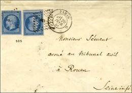 Losange G / N° 14 (2) Bleu Sur Lilas Càd G PARIS G. 1858. - TB. - 1853-1860 Napoléon III.