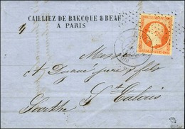 Roulette D'étoiles / N° 16 Càd PARIS 60 Sur Lettre 2 Ports Pour St Calais. 1855. - SUP. - R. - 1853-1860 Napoleone III