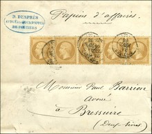 Càd T 15 POITIERS (80) / N° 21 Bande De 5 Sur Papiers D'affaires Pour Bressuires. 1868. - TB. - 1862 Napoleone III