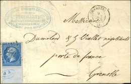 GC 846 / N° 22 Bdf CONTRÔLE / T.P. Càd T 15 CHAMBERY (88) Sur Lettre Pour Grenoble. 1864. - TB / SUP. - 1862 Napoléon III