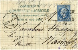 Etoile / N° 22 Cachet D'essai De Convoyeur CORBEIL / 2 Sur Lettre Pour Nancy. 1865. - SUP. - R. - 1862 Napoléon III.