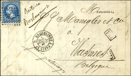 Losange EP 2 / N° 22 Càd ERCQUELINNES A PARIS, Au Recto Mention Manuscrite '' Boîte De Berlaumont '' Sur Lettre Avec Tex - 1862 Napoleon III